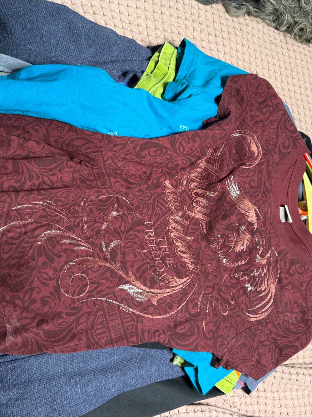 Lot of 14 Harley Davidson & Affliction Women's shirts hoodie thermal  Medium.